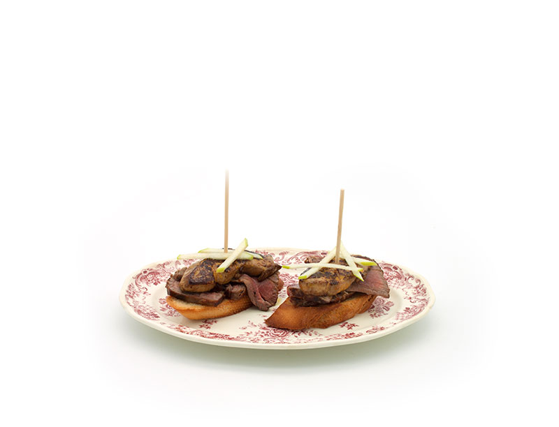 Plato Pintxo de filet amb foie